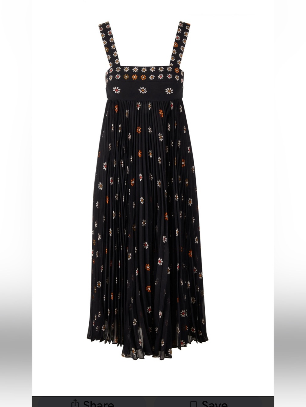Zimmermann Black Maxi Dress with White and Orange Daisy Print